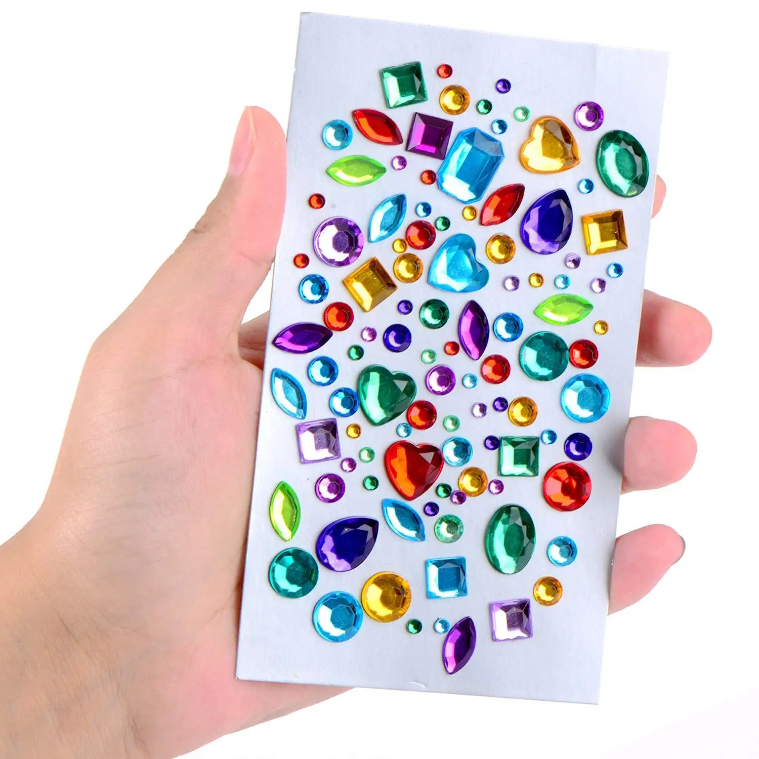 Self-adhesive Rhinestone Sticker Bling Craft Jewels Crystal Gem Stickers, Assorted Size, 5 Sheets (Multicolor 3)