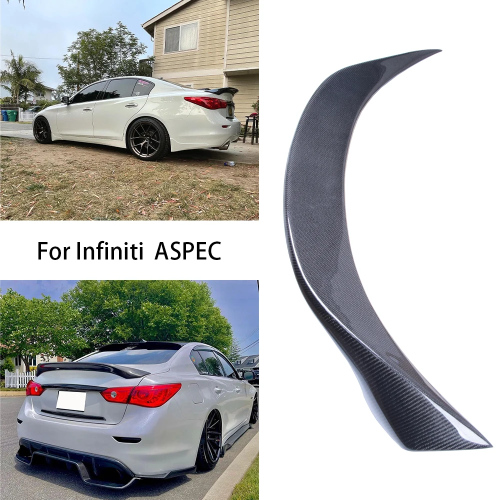 

For Infiniti Q50 Q50S Q50L ASPEC Style Carbon fiber Rear Spoiler Trunk wing 2013-2023
