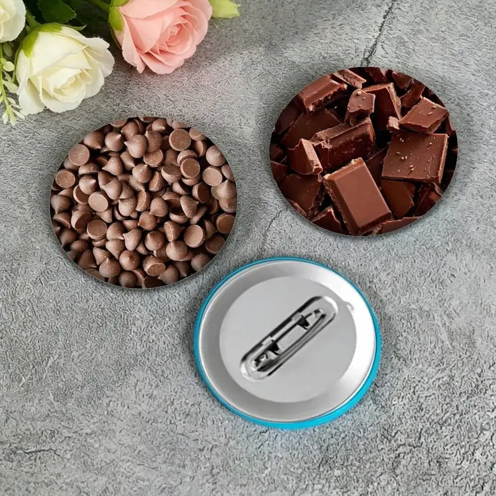 Crunchy Chocolate Chip 25mm 32mm 44mm 58mm 75mm Brooches Badges Pins for Accessories Gift