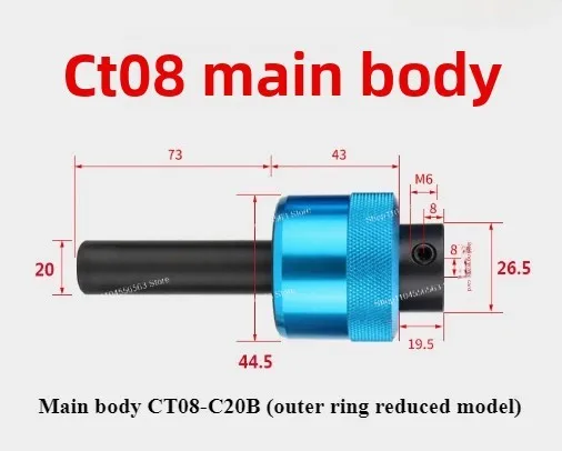 CT08/CT16 8.0mm Straight Shank Rotary Broach Punch Holder – British System C16/C20/C22/C25/C32 for Lathe