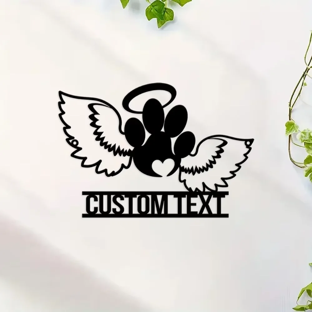 Personalized Custom Pet Wings Memorial Wall Art sign for Pet Lovers Personalize Name, Striking Design for Home and Pet Memory