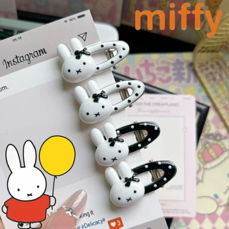 

Милая заколка для волос с кроликом Миффи, новый креативный мультяшный узор, простой модный универсальный аксессуар для волос, праздничный подарок