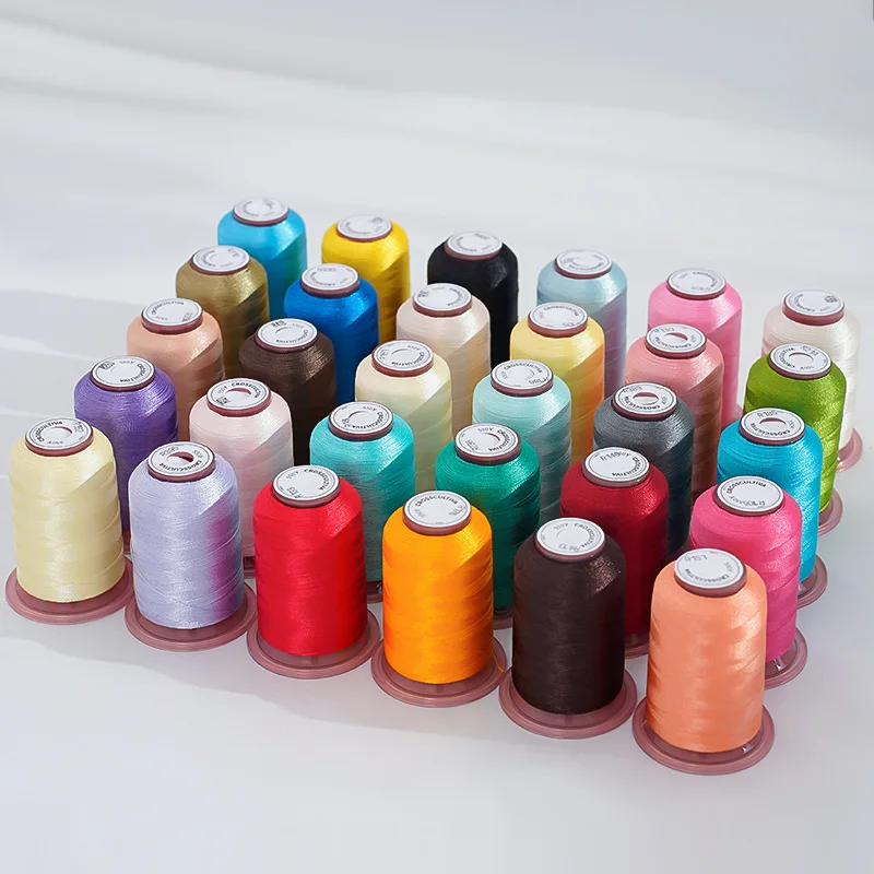 New 120D color small tube embroidery thread polyester ice silk tassel thread clothing special embroidery machine thread