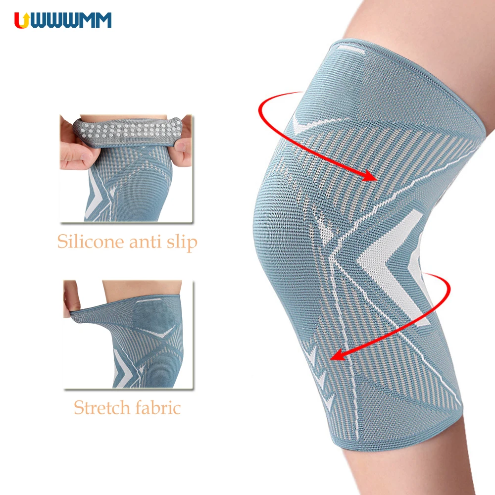 1Pcs Fitness Knee Support Brace Workout for Women Men Knee Procter Nonslip Knee Compression Sleeve Meniscus Tear ACL Arthritis