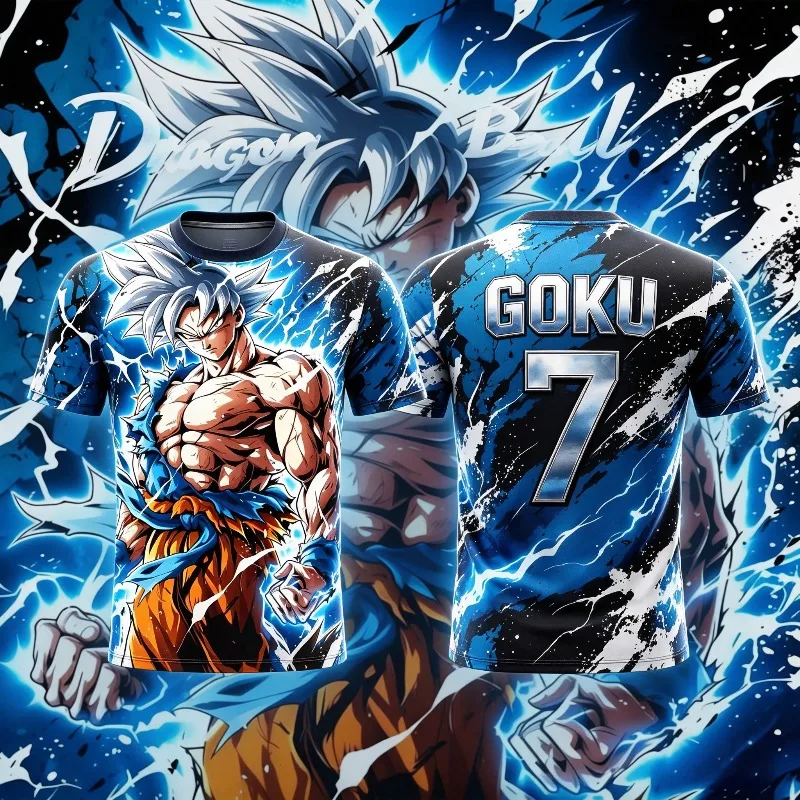 2026 Summer Dragon Ball Goku 3D Print T-shirt Men Breathable Quick Dry Outdoor Sports Casual Anime Short Sleeve Special Jersey