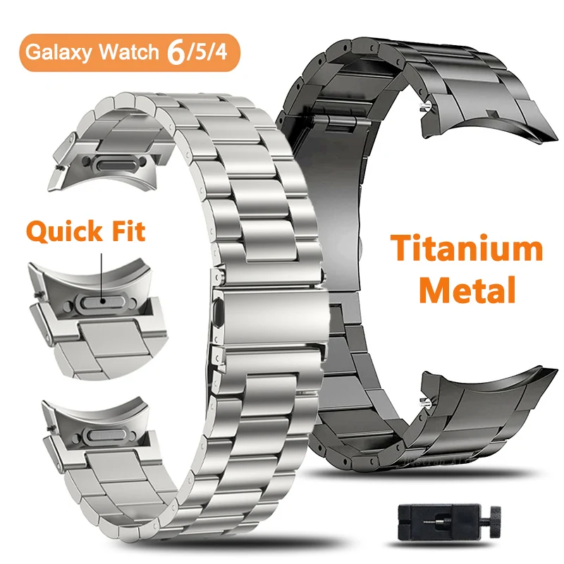 

Titanium Stainless Steel Strap for Samsung Galaxy Watch 6 Classic 43 47mm 40/44mm Band for Galaxy Watch 6 5 4 No Gaps Wristband