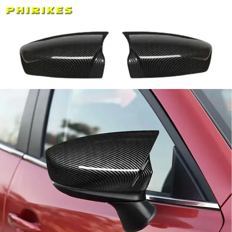 Für Mazda 3 Axela 2014 2015 2016 2017 2018 Auto Rück Seite Spiegel Abdeckung Flügel Kappe Außentür Fall Trim Carbon faser Look