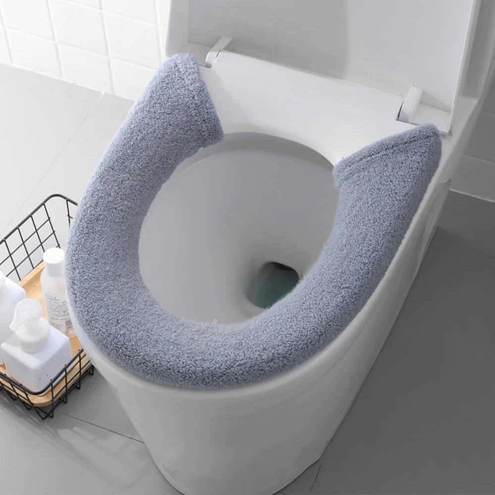 

Universal Thickened Toilet Seat Cover Reusable Soft Texture Toilet Cushion Non-Slip Comfortable Button Toilet Pad Square Toilet