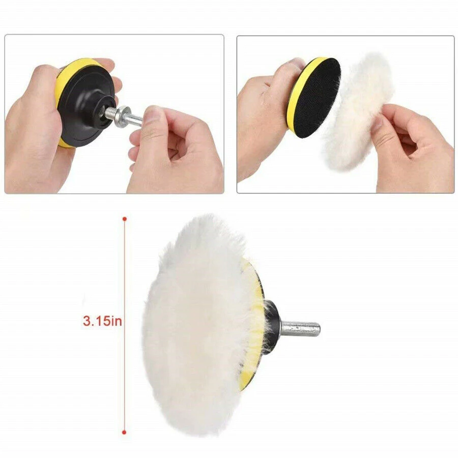 7X3Inch Polishing Waxing Buffing Sponge Pads Kit Compound Car Polisher
