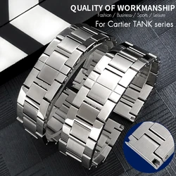 Quality 316L Stainless Steel Watchband 20.5mm for Cartier Tank Solo Santos 14mm 16mm 18mm 20mm 23mm Watch Strap Bracelets