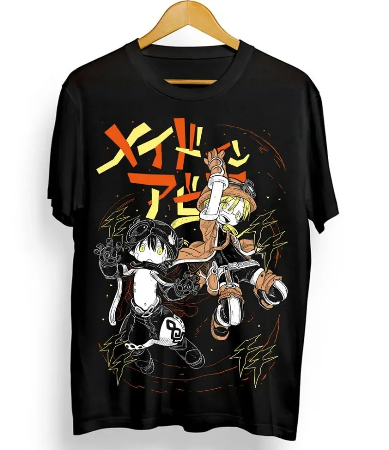 Made in Abyss T-Shirt Girl Anime Kawai Nanachi Faputa Daily Manga Black Shirt Women Clothes  Graphic T Shirts  Oversized T Shirt