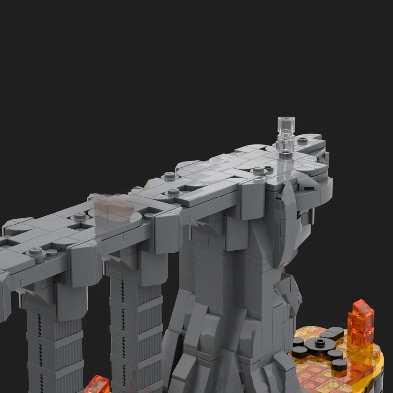 Anel popular filme modelo moc tijolos de construção chama rock vulcão tecnologia modular presentes feriado montar crianças brinquedos terno