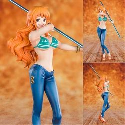 Cute Anime One Piece 20th Anniversary Nami Cartoon Ver. PVC Action Figure Statue Collectible Model Kids Toys Doll Gifts 17CM