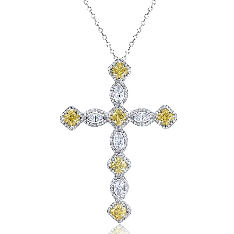 

925 sterling silver retro inlaid high carbon diamond pendant Christmas gift niche design sweater chain wedding jewelry wholesale