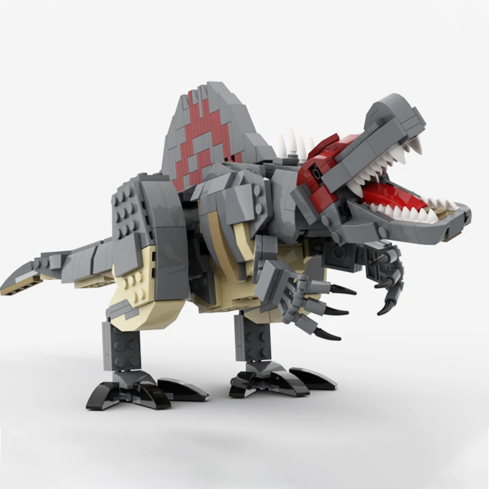 MOC Spinosaurus Building Block Model Jurassic Dinosaur Series Building Bricks 585Pcs Jurassic Spinosaurus Model Toys Kids Gifts