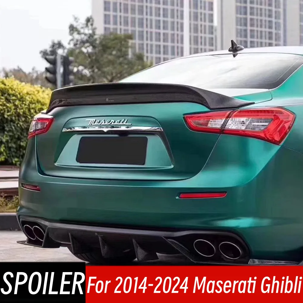 

For 2014-2024 Maserati Ghibli Quattroporte Bodykit Car Real Carbon Fibe Rear Trunk Lid Spoiler Wings Exterior Accessories Part