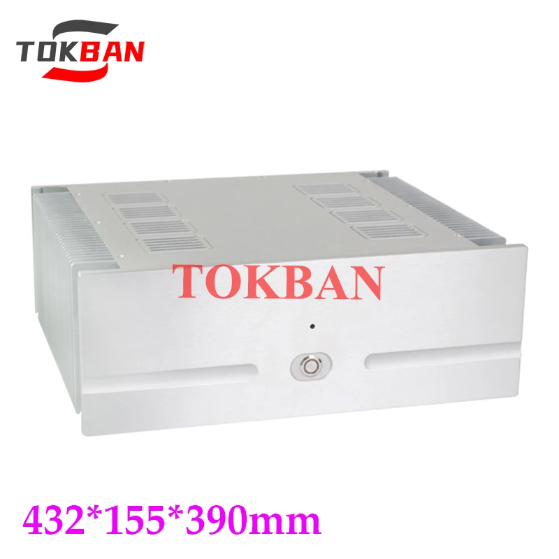 Tokban Audio CJ150 432*155*390mm All Aluminum Class A Amplifier Chassis Enclosure DIy Home Amp Case Shell