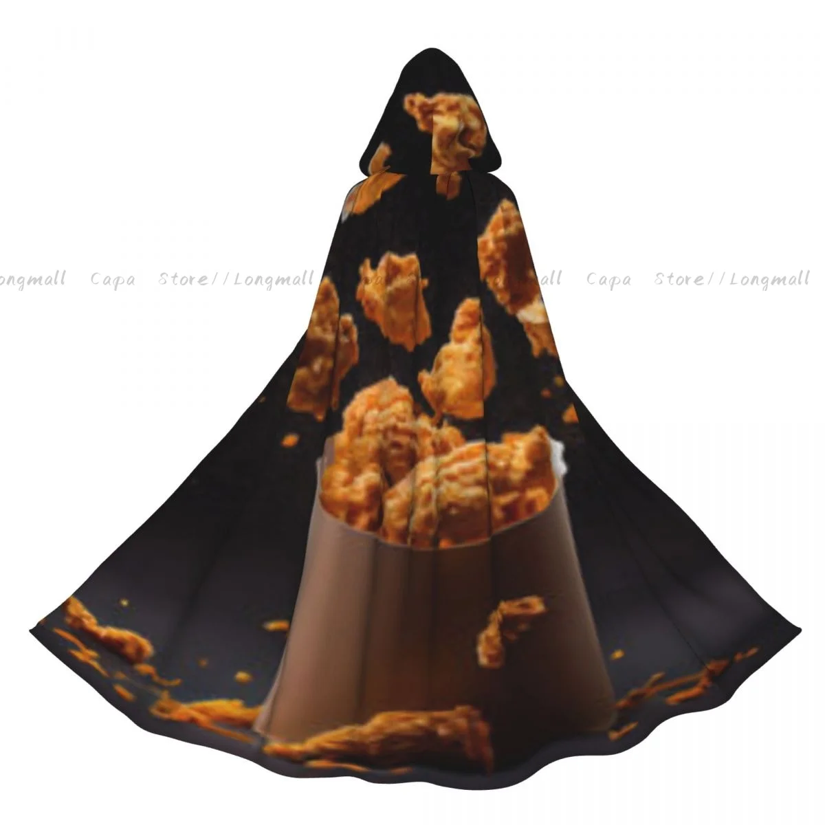 

Witch Cloak Fried Crispy Chicken Halloween Cosplay Costume Unisex Adult Cloak Retro Ages Cape
