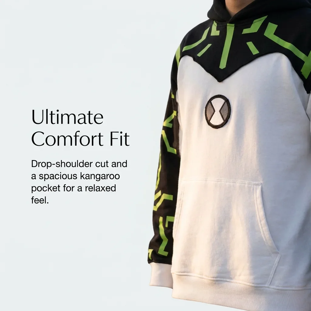 Upgrade Alien Patchwork Embroider Hoodies Women Casual Sweatshirt American Streetwear Comic Convention Unisex Anime Hoodie
