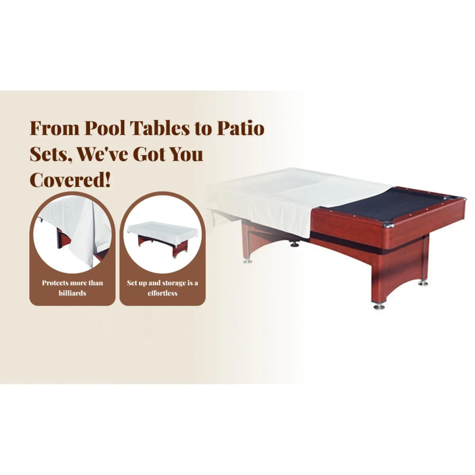 

Pool Table Cover, Billiard Snooker Pool Table Dust Cover Dustproof Water Resistant 8ft Table Protection for Entertainment