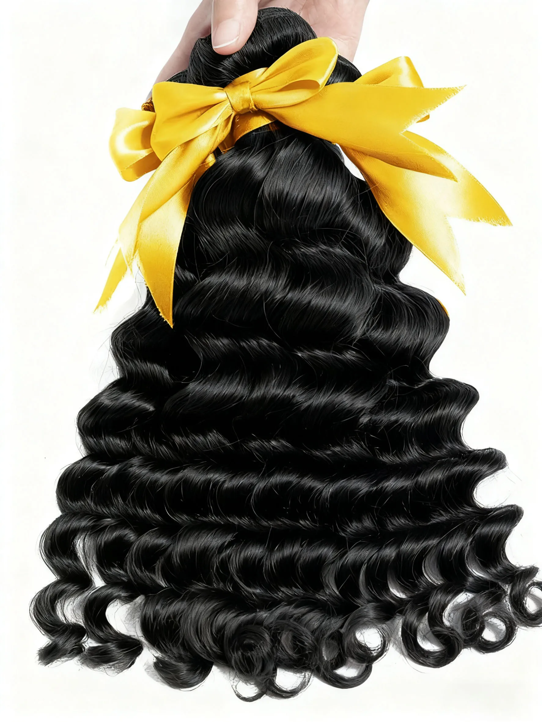البرازيلي شعر بشري مجعد حزمة فضفاض موجة 3/4 قطعة حزم شعر ريمي 30 32 34 بوصة الطبيعية الأسود نسج وصلات شعر مزدوجة #1