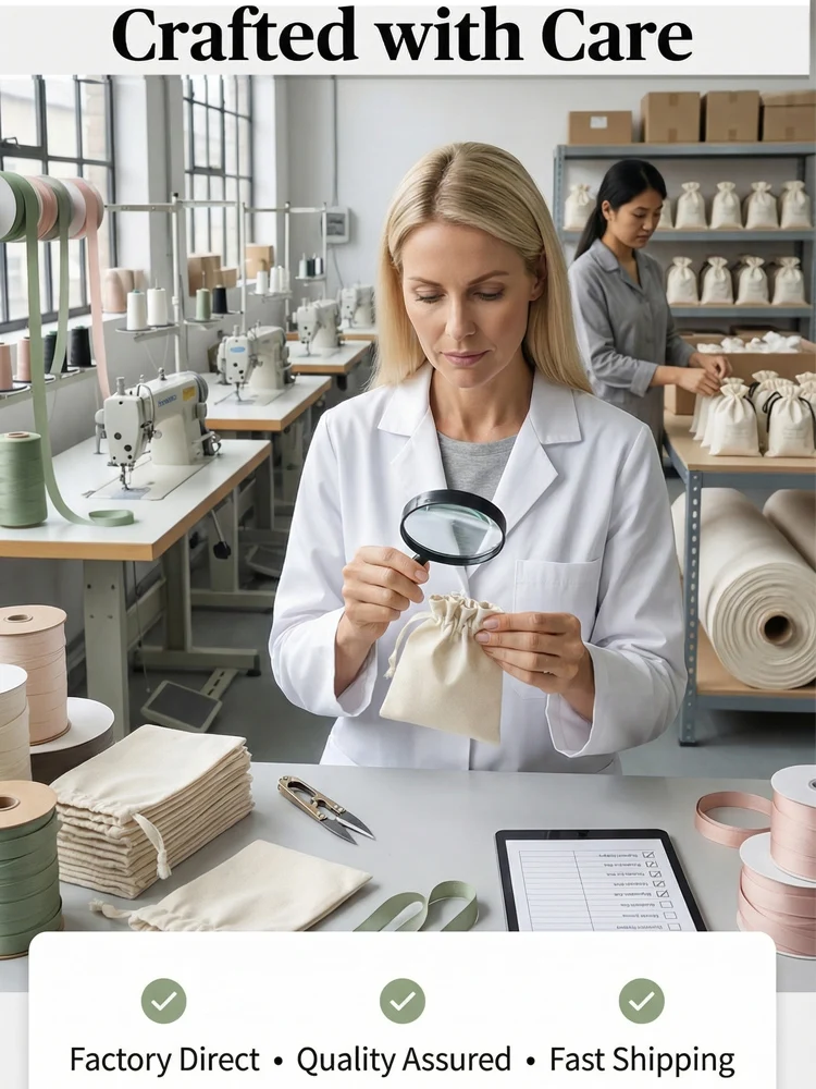 Natürliche Baumwoll-Geschenktasche für Schmuck und Kosmetik, Umweltfreundliche Verpackungstasche – Detail 14