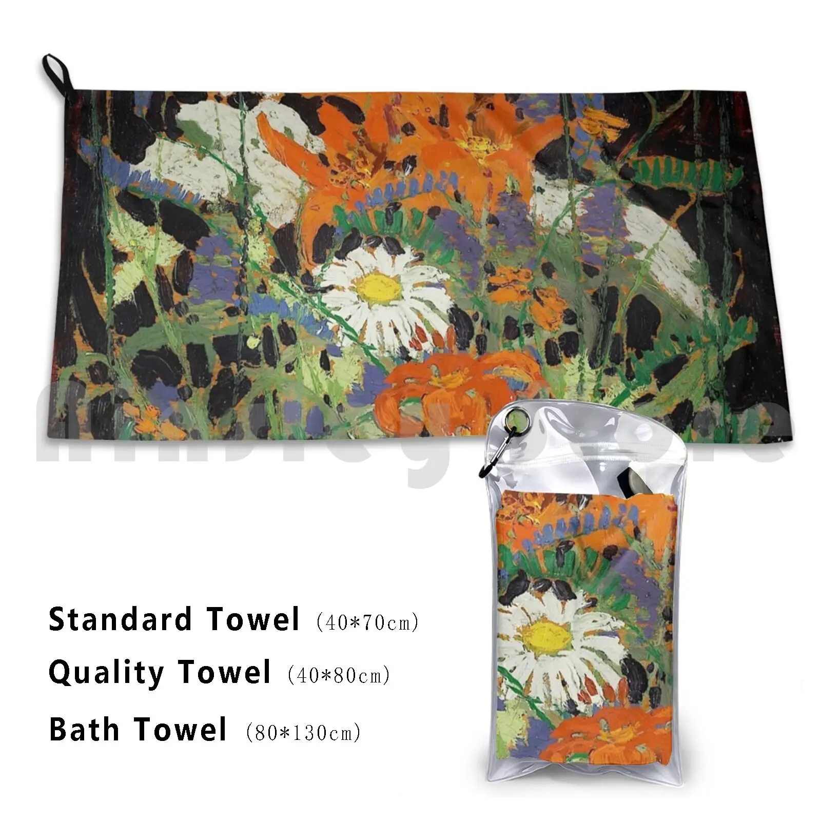 Tom Thomson-Marguerites , Wood Lily And Vetch Custom Towel Bath Towel Canada Canadian Group Of Seven