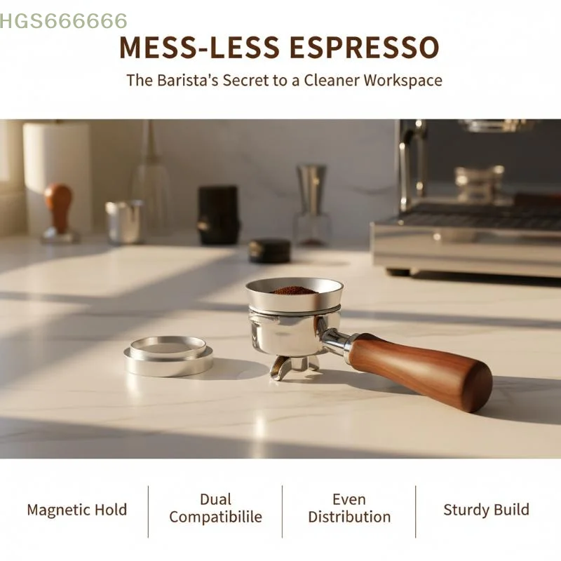 

51 53 58mm Portafilter Perfect For Barista Espresso Making Magnetic Coffee Dosing Funnel With Anti Powder Splash Fits