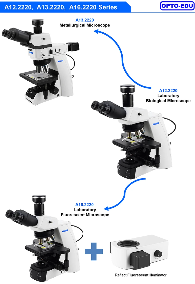 Microscopio biológico de laboratorio compuesto trinocular OPTO-EDU A12.2220 precio