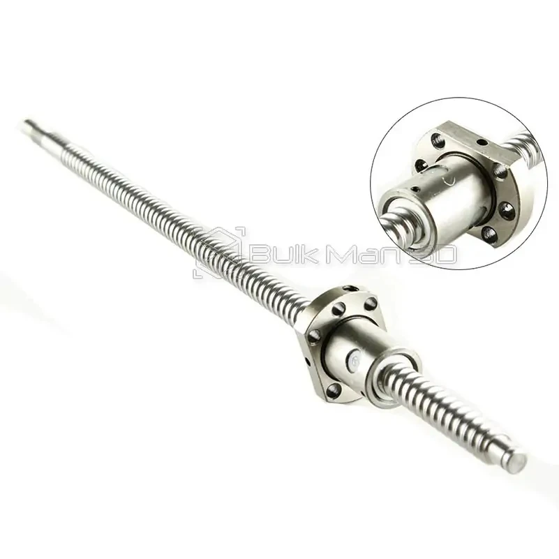 BulkMan3D High precision SFU1204 Ball Screw Rod with Nut Optional from 200mm~1550mm SFU Series Low Noise Transmission