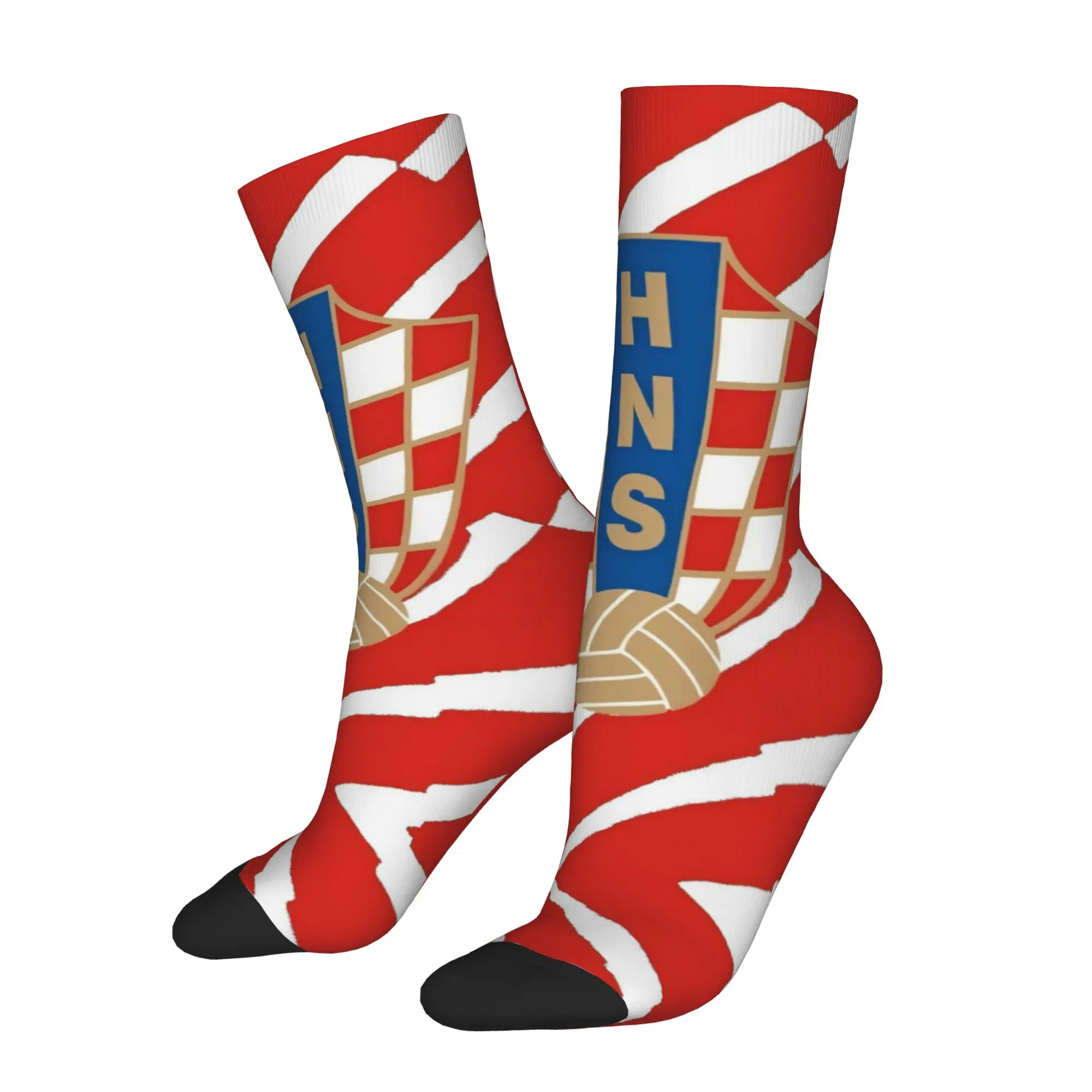 Funny Happy Croatia Retro Harajuku  Hip Hop Novelty Pattern Crew Sock Match Day Essentials