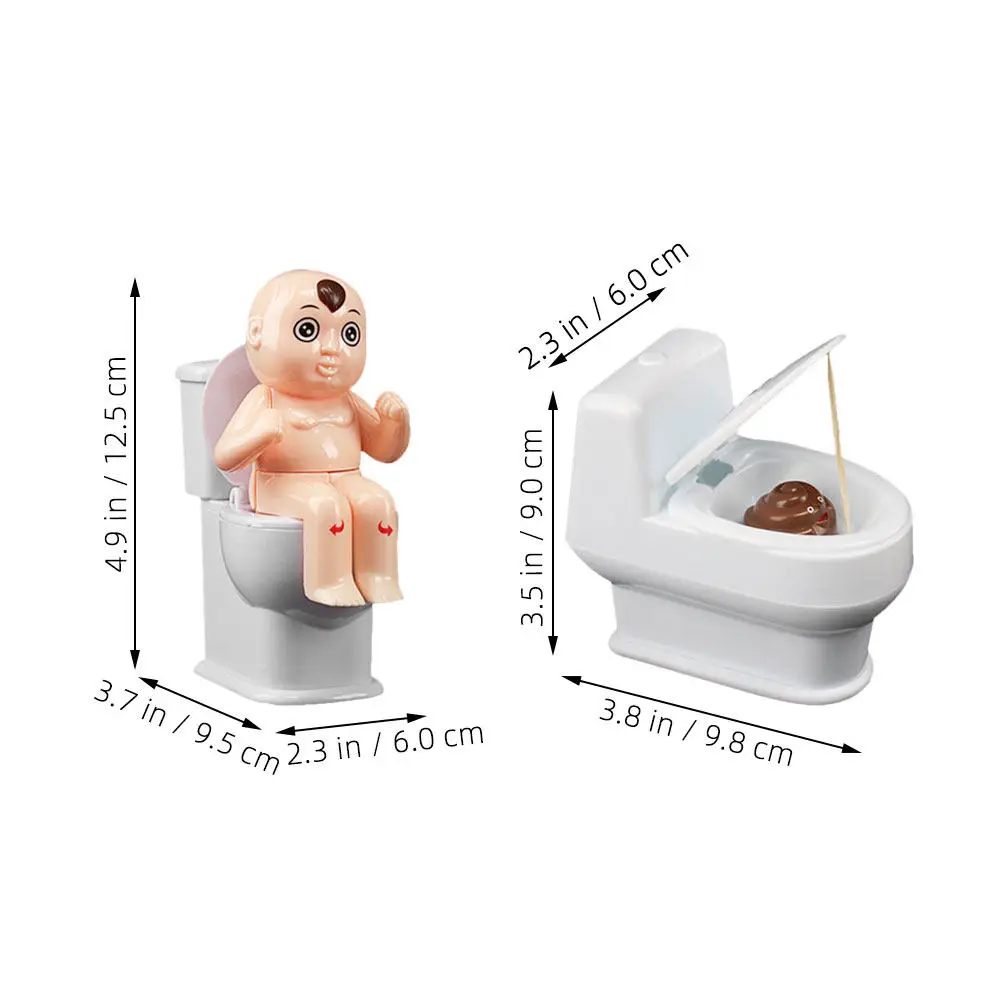 2 Pcs Bath Toy Shower Plastic Toilet Game Funny Prank Props Joke Toys Trick Kid Water Squirting Fake Poop