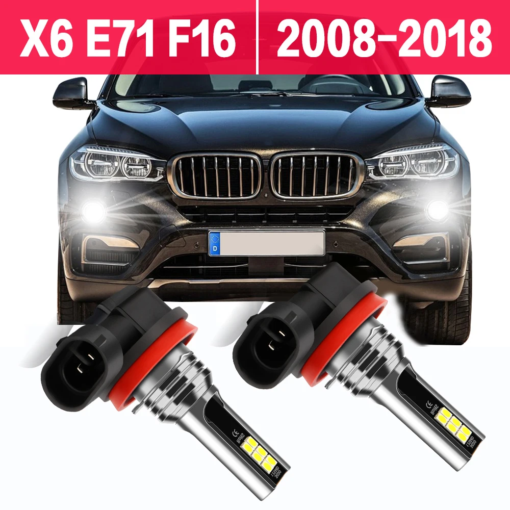 

H8 H16JP H11 LED 3030 Car Fog Light Bulbs For BMW X6 E71 F16 2008 2009 2010 2011 2012 2013 2014 2015 2016 2017 2018 Accessories