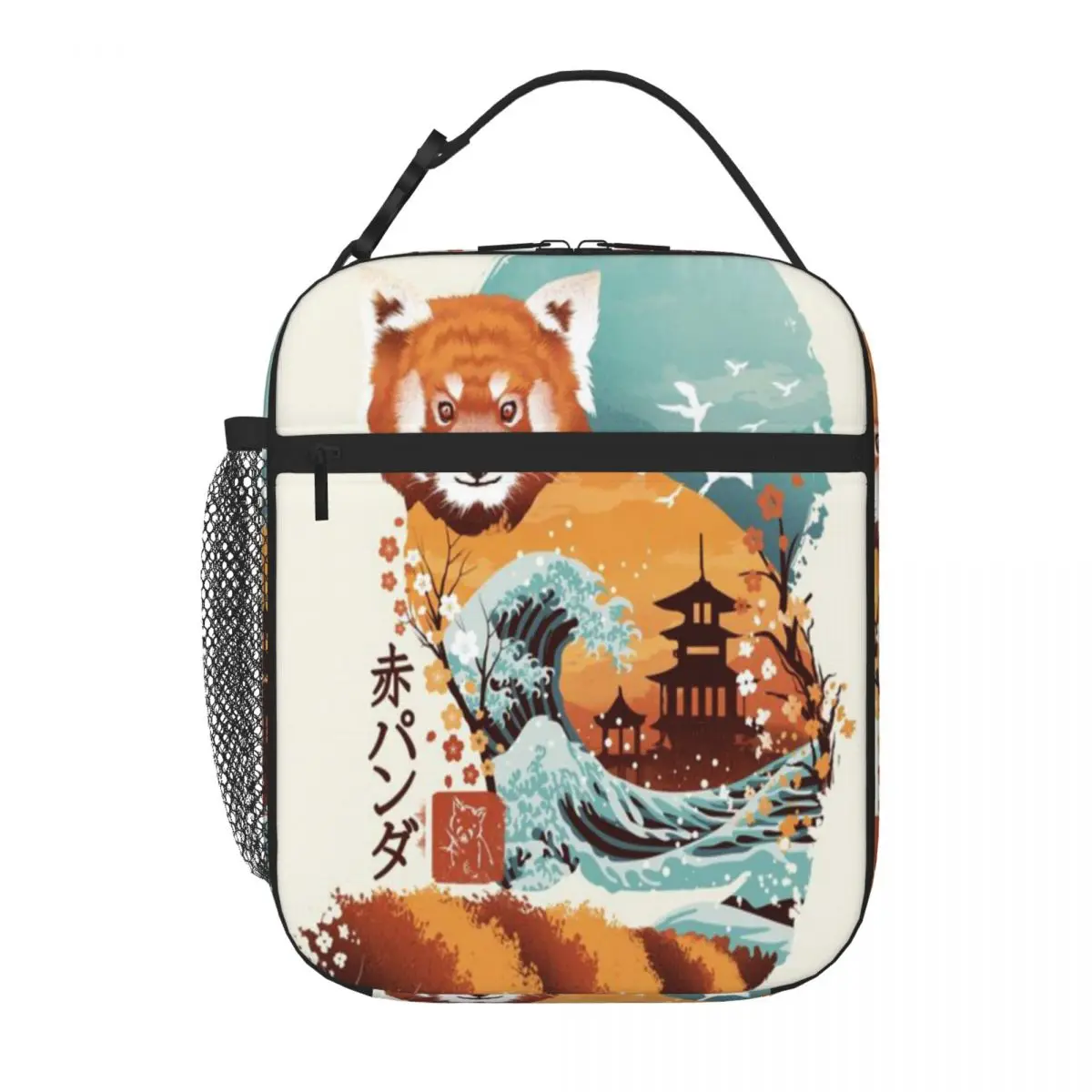 Hot Sale Ukiyo E Red Panda Breathable Design Nylon Lunch Bag Garden Party Lunch Tote