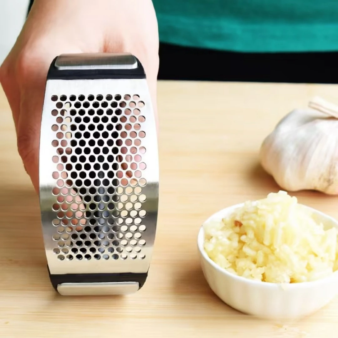 

Garlic Pressing Stainless Steel Joystick Comfortable Grip Garlic Mash Ginger Mash Tools Garlic Crusher Vegetable Fruit Crusher