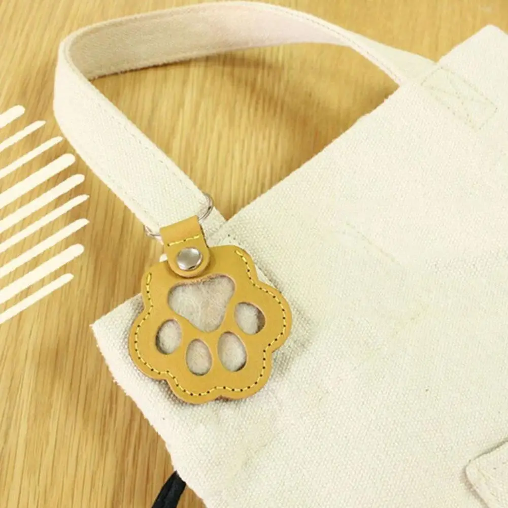 Leather Cat Paw Pet Hair Storage Keychain Dog Fur Collector Keepsake Pendant Cute Bag Charm Memorial Keyring Gift