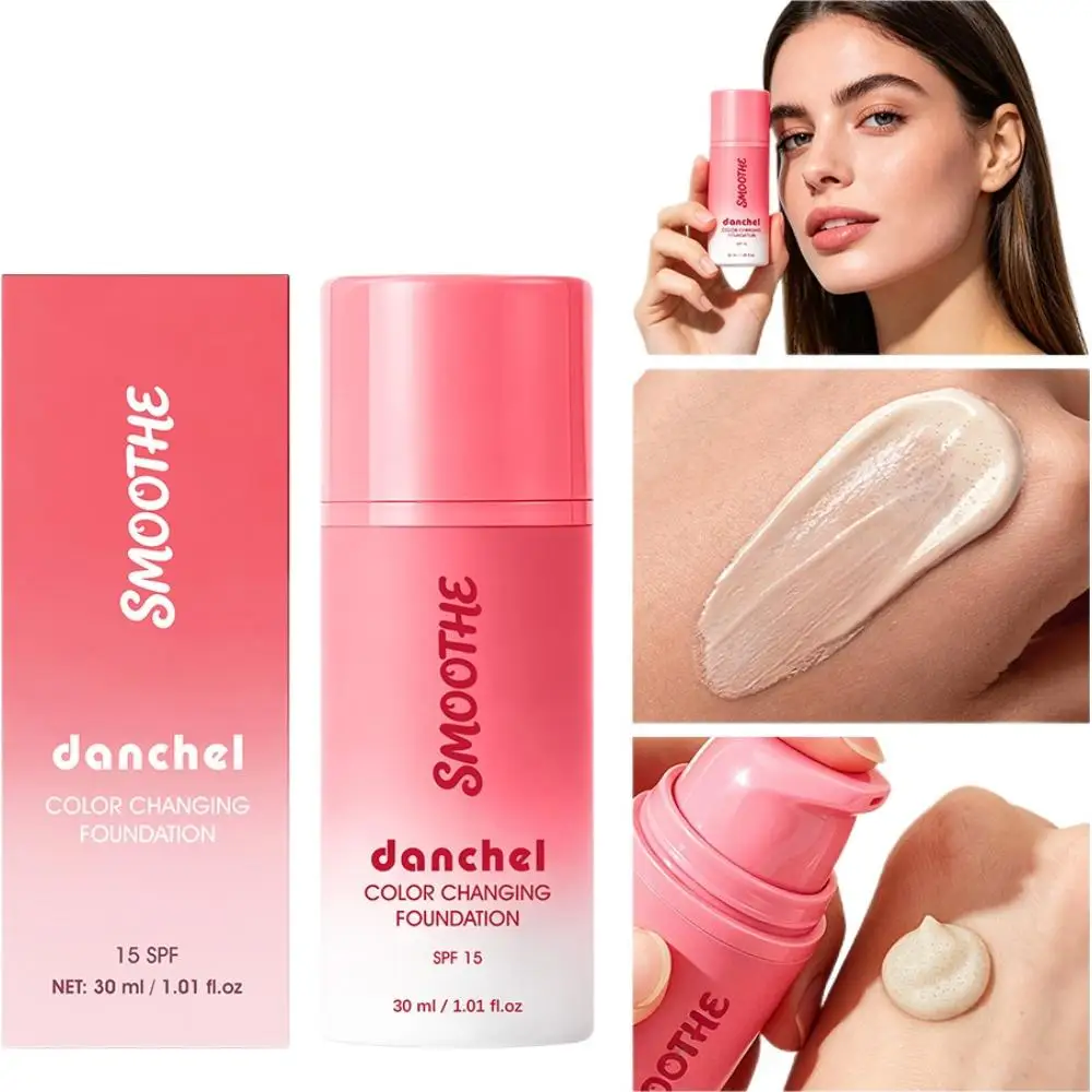 30ml Color Changing Foundation SPF 15 Liquid Concealer Moisturizing Whitening Niacinamide Hyaluronic Acid Breathable Makeup Base