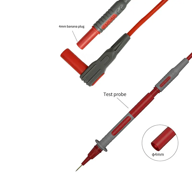 2 Stück superlange, weiche, isolierte Silikon-Multimeter-Messleitungen, 4-mm-Bananenstecker-Messkabel, Länge optional: 5FT/10FT – Detail 5