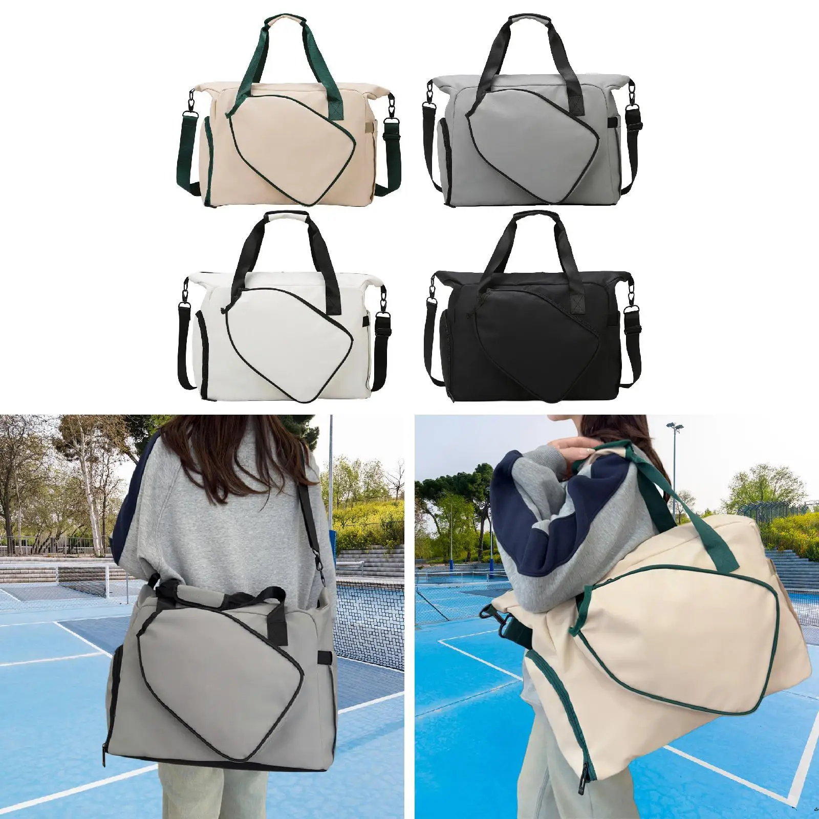 Pickleball Racket Bag Crossbody Bag Large Capacity Dry and Wet Separation Professional Portable with Shoe Compartment Handbag