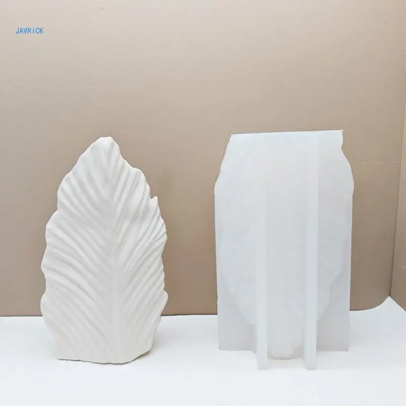 Innovative Silicone Moulds Fashionable Vase Molds Leaf Shaped Flexible Ornament Molds Unique Flowerpot Moulds for Resin