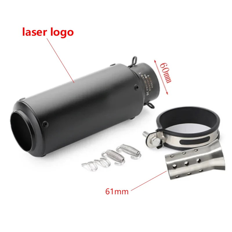 Motorfiets uitlaat inox uitlaat koolstofvezel uitlaat Universele 51/60mm met DB Killer voor z900 R3 R25 MT07 MT09 R1 Z400 Z650