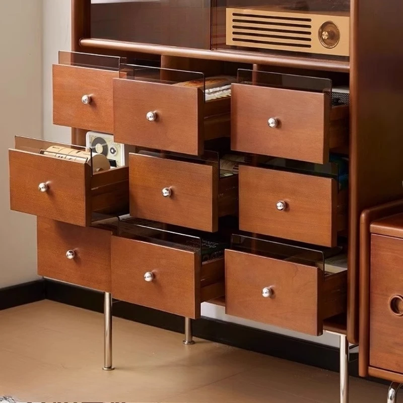 

Retro solid wood chest, dining side cabinet, living room wall storage bookcase, bedroom shelf