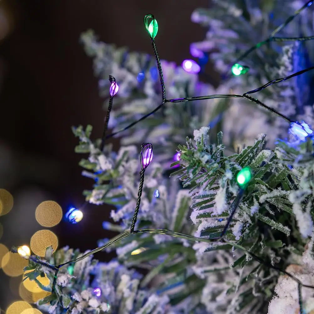 Fairy Lights Green Wire Outdoor 36M Cluster Christmas Tree LED String Light Garland For New Year Street Party Wedding Decoration