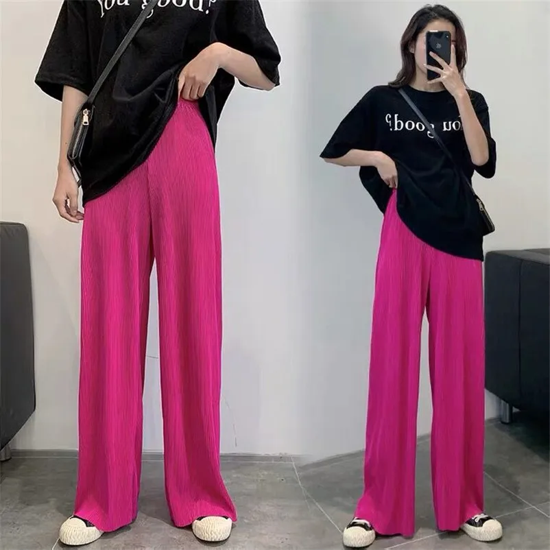 Women' Fashionable Long Pants    Spring Comfortable Wide Leg Pants High Quality Trousers Rose White 8 Colors