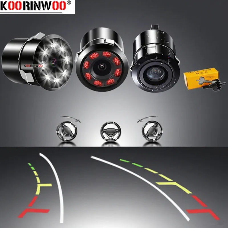 

Koorinwoo Автомобильная камера заднего вида, широкоугольная камера ночного видения, динамическая траектория, линия отслеживания, задняя камера для монитора, радио, парковки автомобиля