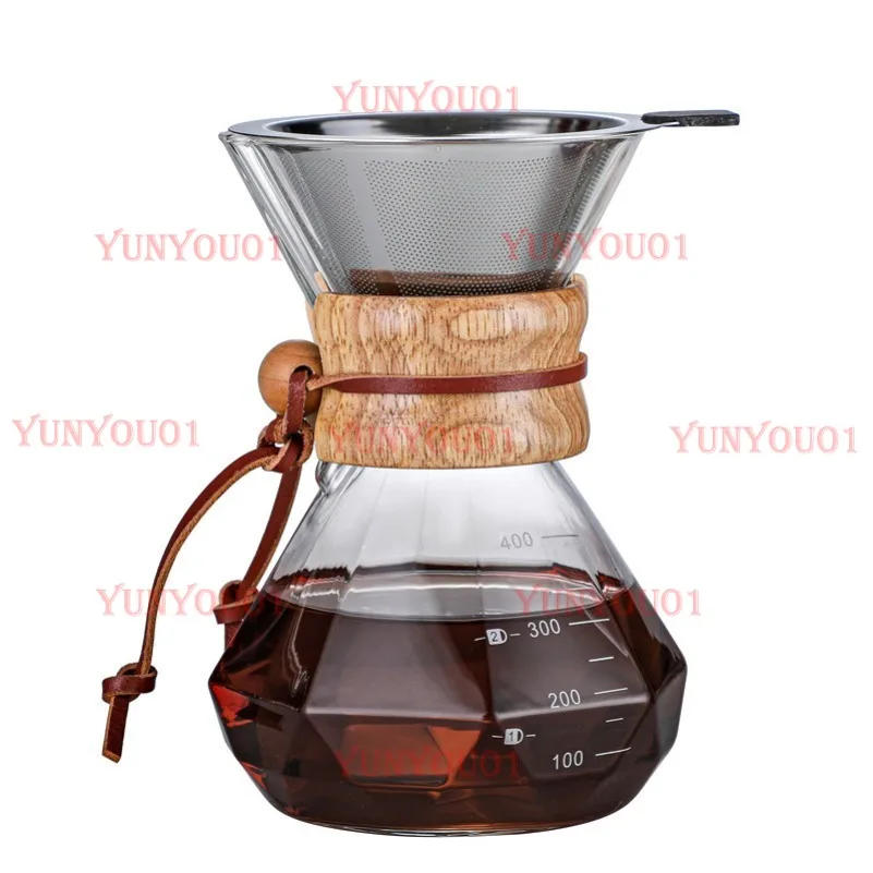

Drip Coffee Sharing Pot Heat-resistant Glass Pot Coffee Filter Cup