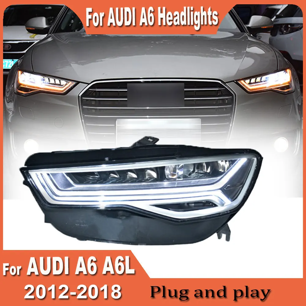 Car Head Lamp For Audi A6 Headlights 2012 2013-2018 A6L C7 Upgrade LED Headlight DRL Dynamic Signal High Low Beam Accessories