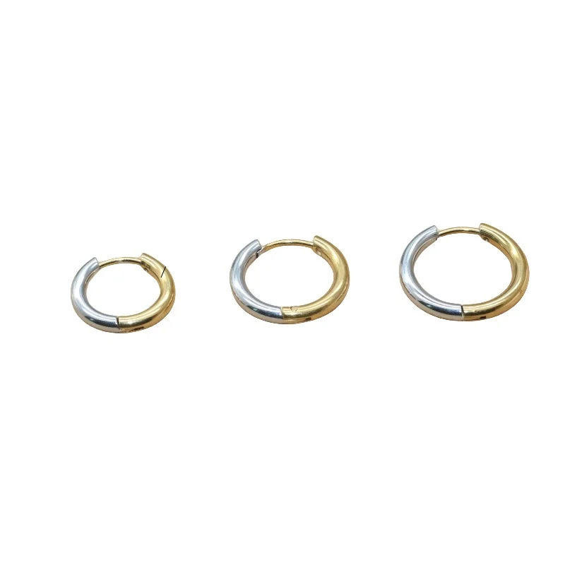 Edelstahl Kreisförmige 10 12mm Vergoldete Creolen Ohrringe Nicht Verblassend Allergiefrei Klassischer Schlichter Stil – Detail 6