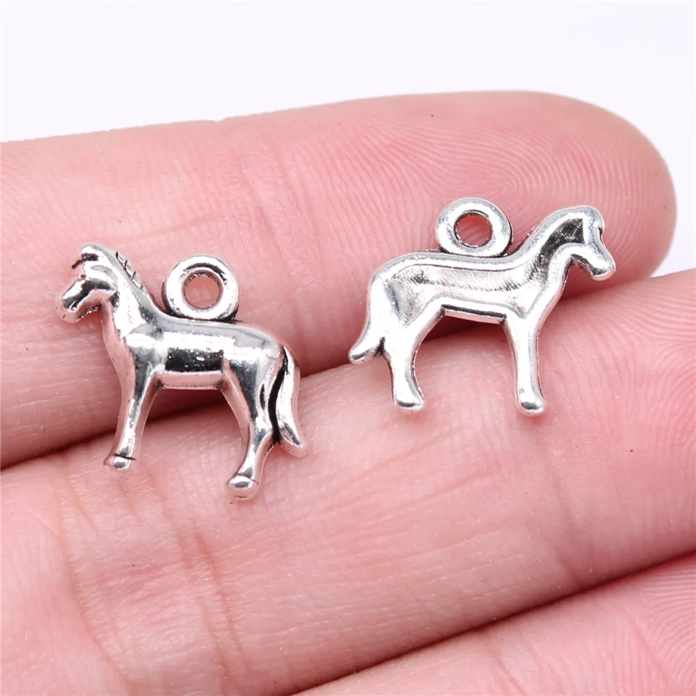 WYSIWYG 20pcs 18x14mm Antique Silver Color Horse Charms Pendant For DIY Jewelry Making Handmade Jewelry Craft Findings