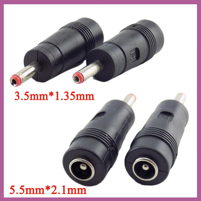 5/10pcs 3.5mm*1.35mm male to 5.5mm*2.1mm Female Plug  DC Power Connector Adapter Laptop AC DC Jack adaptor B2